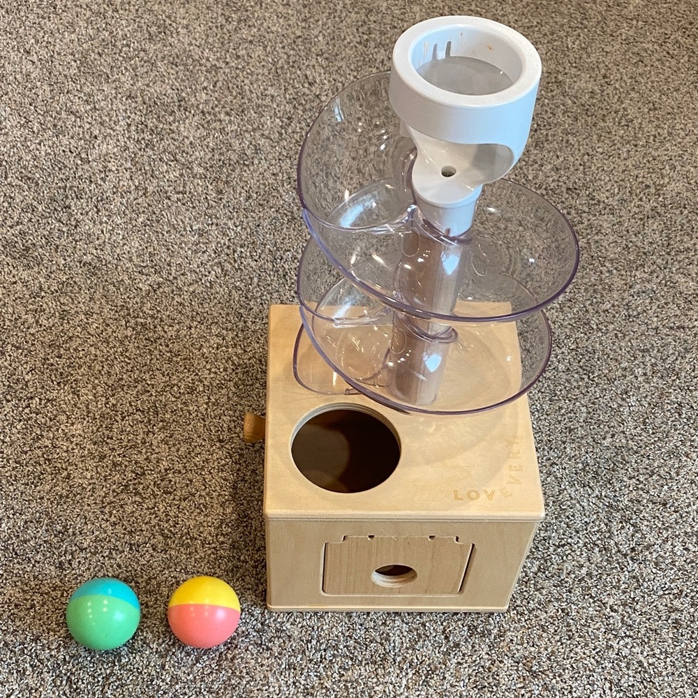Lovevery Wooden Ball Drop Toy with Spiral Chute